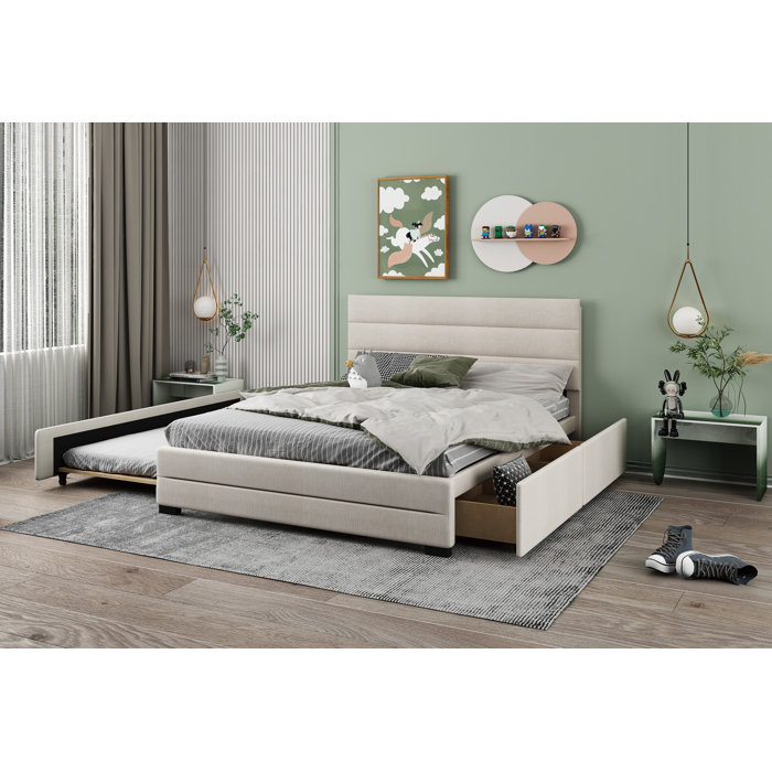 Wildon Home® Nahush Queen size Upholstered Storage Bed Wayfair